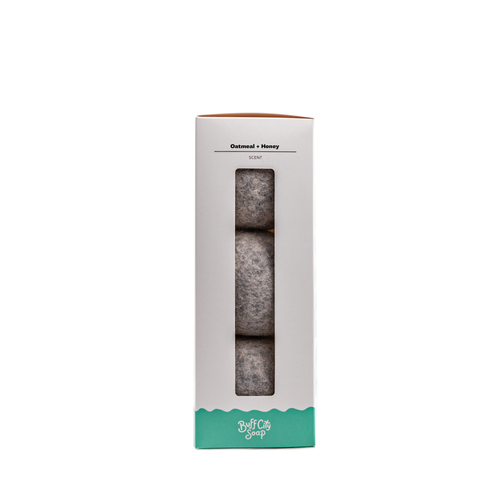 Oatmeal + Honey Wool Dryer Balls (Set of 3) - Image 3
