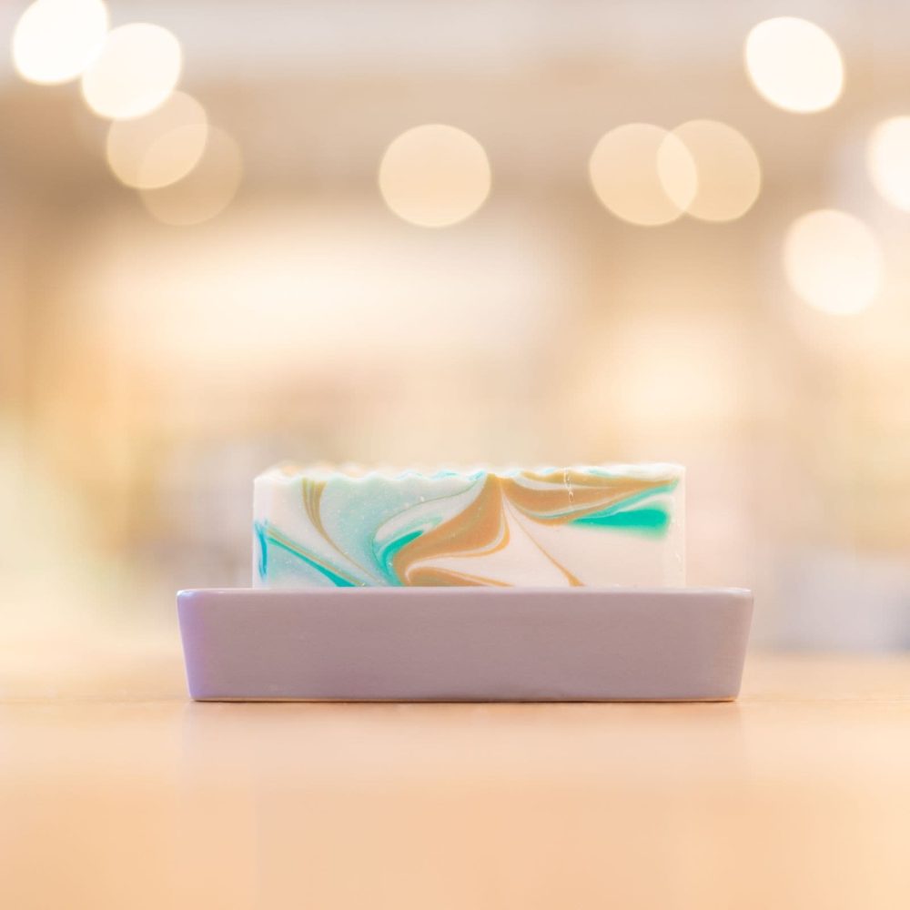 Grey Porcelain and Bamboo Soap Dish - Image 2
